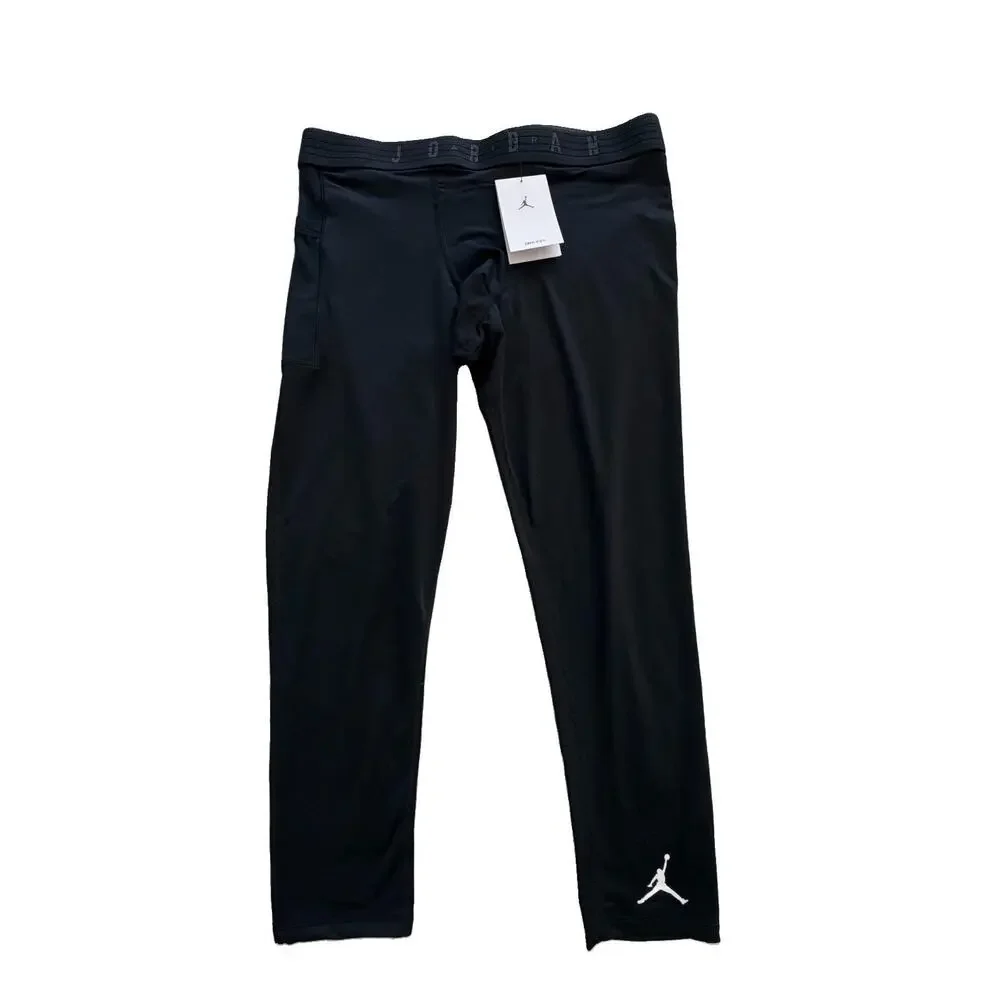New Nike Jordan Sport Dri-FIT Mens 3/4 Training Tights Pants Black Size XL NWT